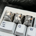 1U Titanium Alloy Artisan Keycaps Precision Pointillism for Mechanical Keyboard -Asuka Blowing Bubbles